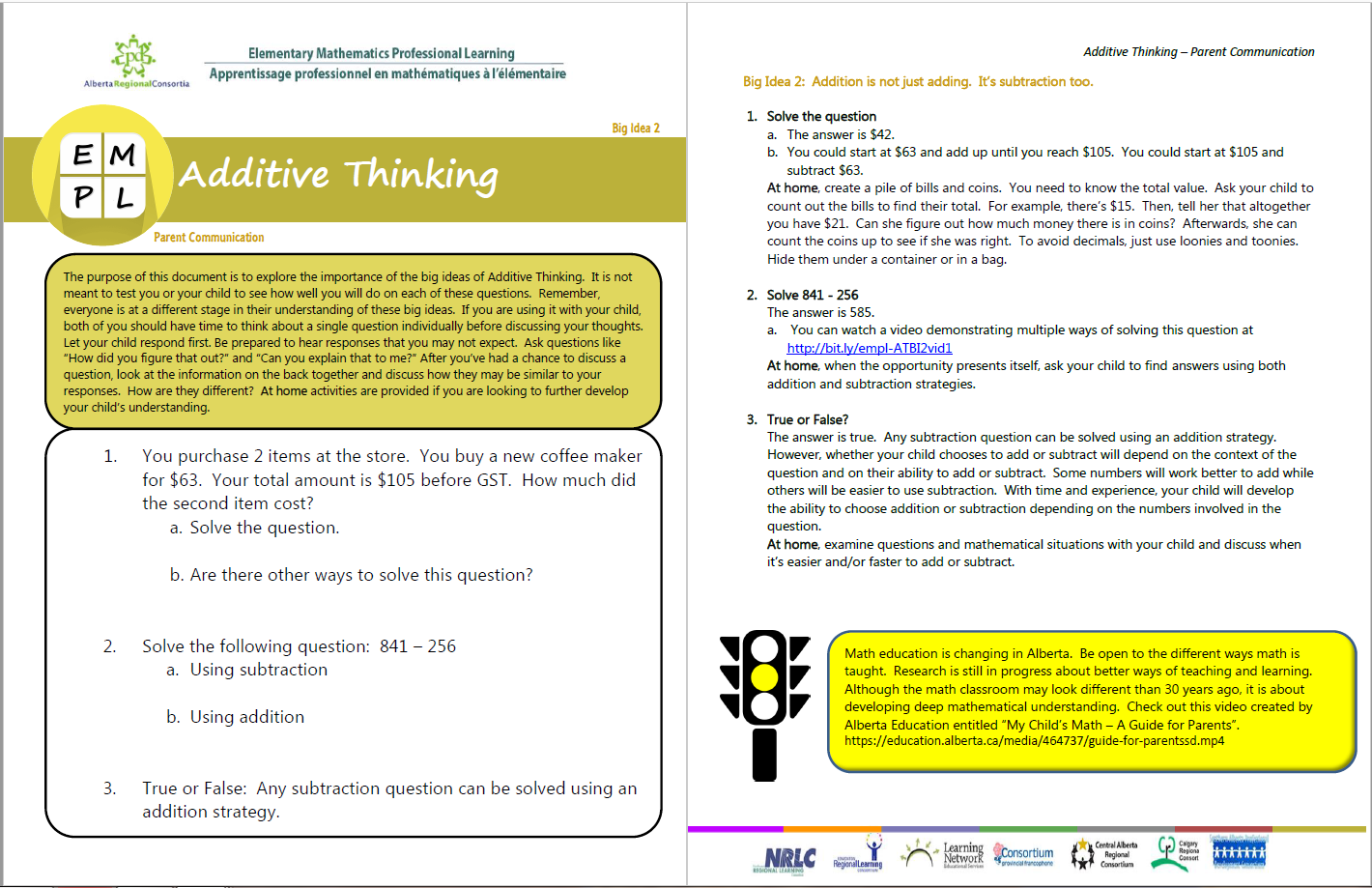 Additive Thinking Big Idea 2