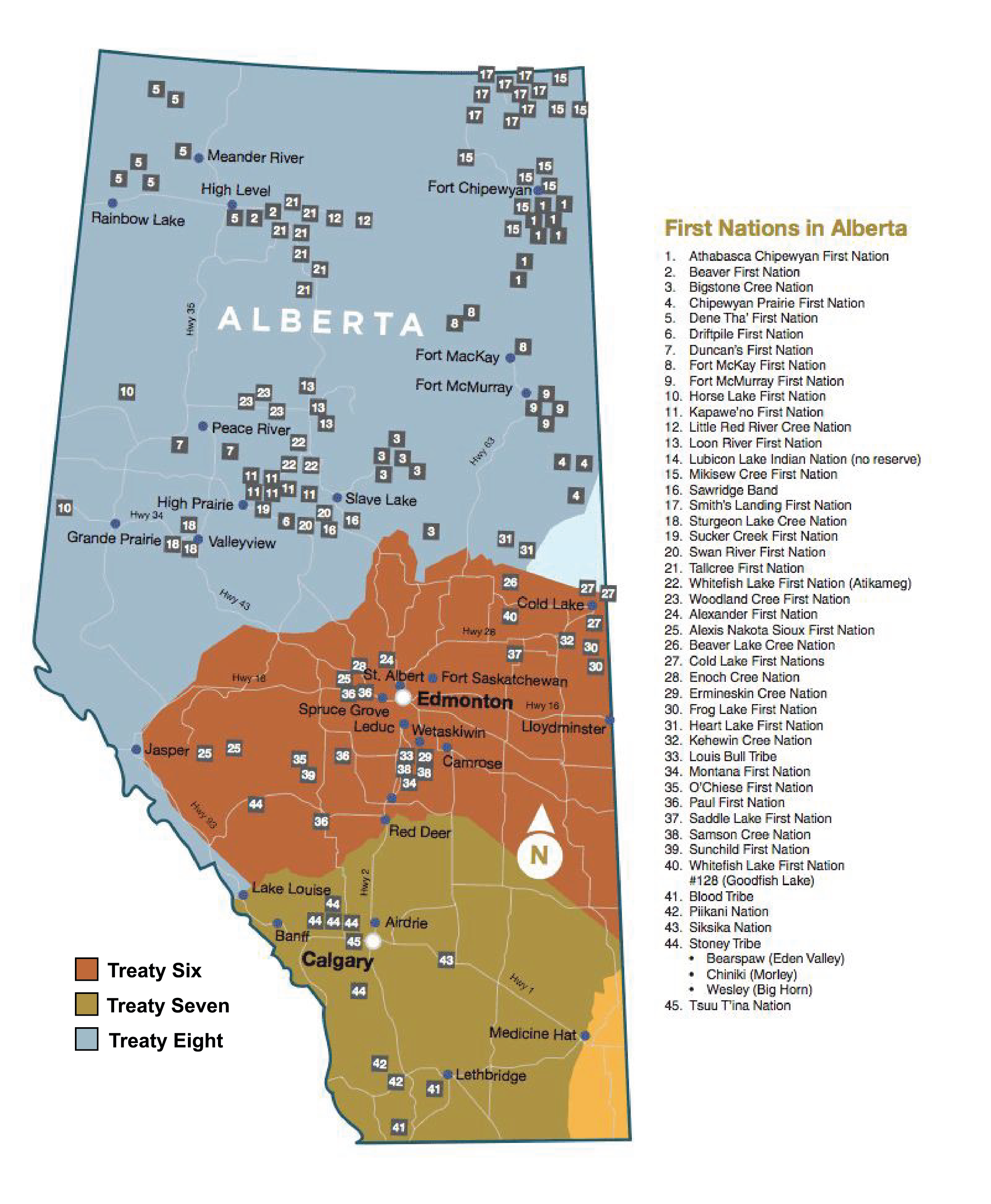 Alberta Treaty Map